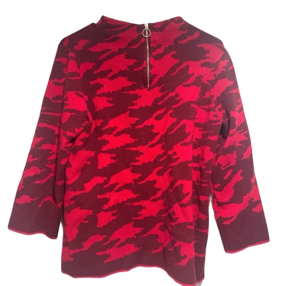 Red Camo Chico’s Mock Neck Sweater - Picture 3 of 8